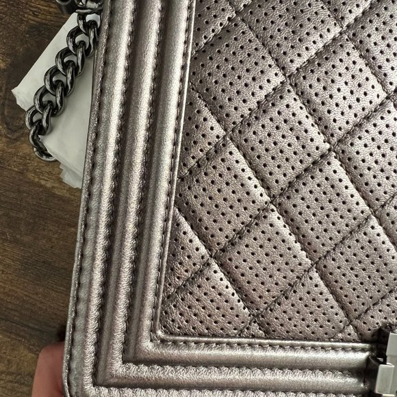 Chanel Grey Medium Perforated Boy Bag - Picture 6 of 16